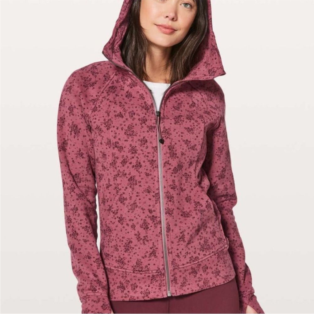 Ultra Rare! LULULEMON Pink Floral scuba Jacket 6